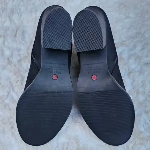 Black Ankle Bootie Blondo Nelli Size 9.5 Nubuck Leather Heel Zip Waterproof - Picture 11 of 13